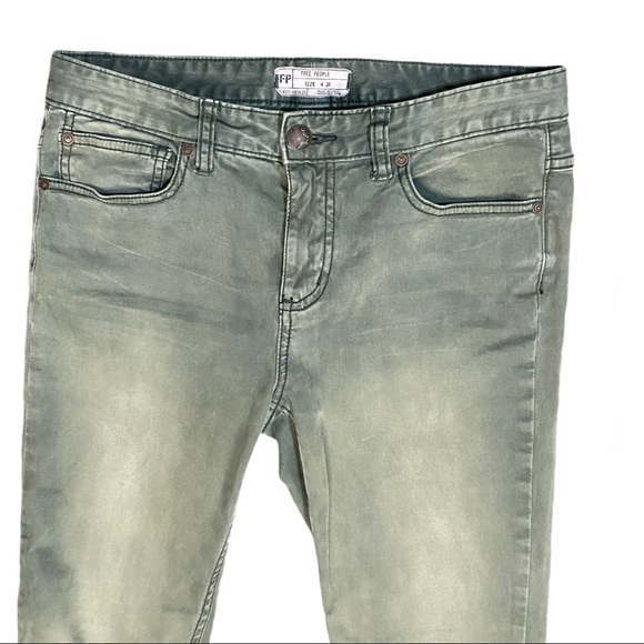 Free People Moto Suede Sateen Zipper Back Skinny - Picture 5 of 11